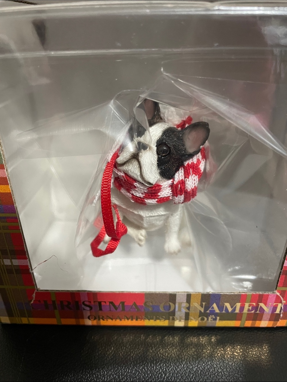 New In Box French Bulldog Brindle Christmas Ornament